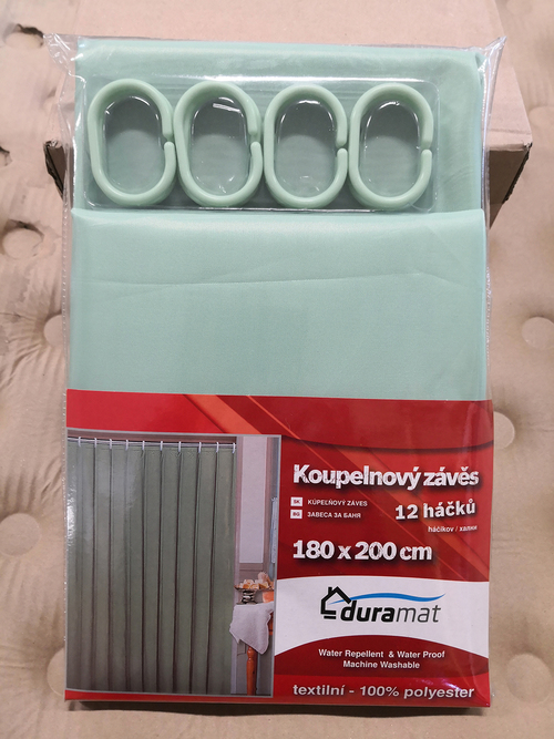 Завеса за баня Полиестер 180х200 см, Зелена