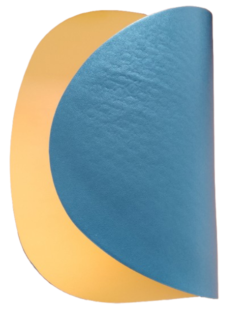 Кожена подложка за хранене, Двулицева, Жълта/Тъмно синя