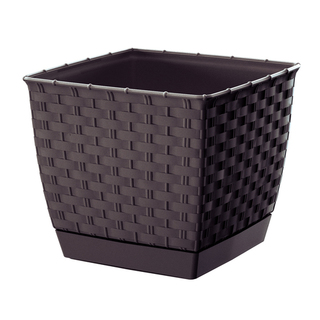 DRLK165 Кашпа Ratolla Square 16.5х16.5х14.2 см, 2.5 л, тъмнокафяво