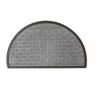 Изтривалка естествен каучук с полипропилен 45х75 см ПОЛУКРЪГ, светло сива