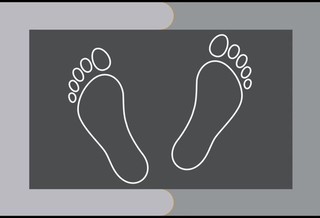 Постелка FEET гума 50х80, антислип - СИВА