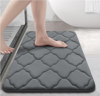 Килим за баня с момери пяна,Oxford, 50x80см,сив