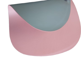 Кожена подложка за хранене, Двулицева, Синьо/Розово