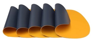 Комплект от 4 бр. подложки за маса, Кожена подложка, Двуцветна, Дизайн 2